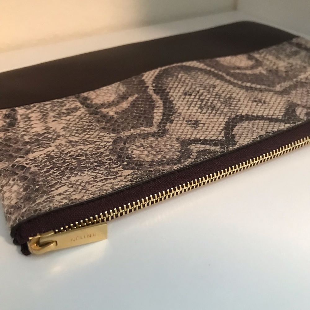 Celine maroon python clutch - Picture 5 of 7